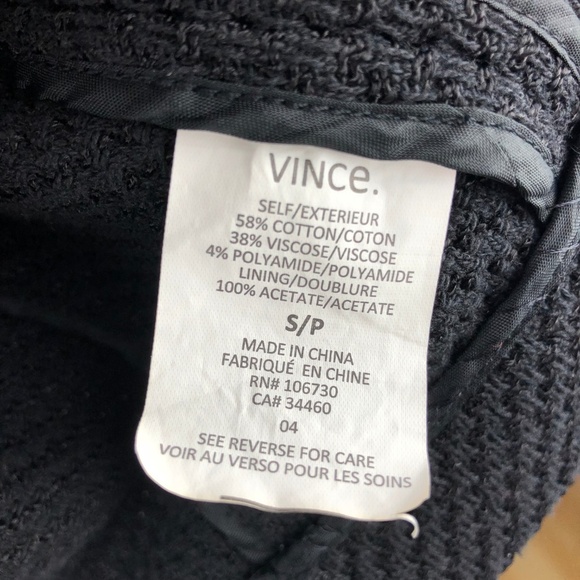 Vince Black Frayed Edge Scuba Moto Jacket S - Picture 8 of 8